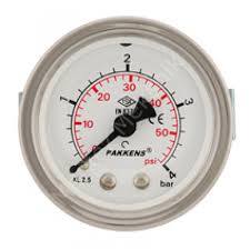 PAKKENS Panotip Bağlantılı Ø50mm Manometreler KL2,5 -Metal Gövde